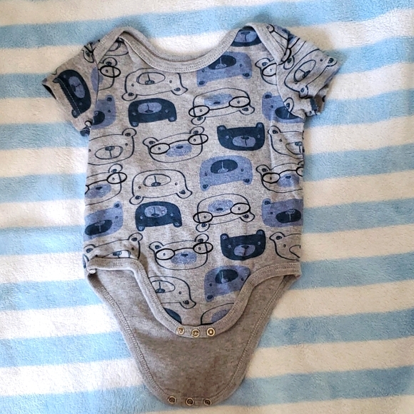 Monkey Bars "bears in glasses" 12m diaper shirt - Picture 1 of 2